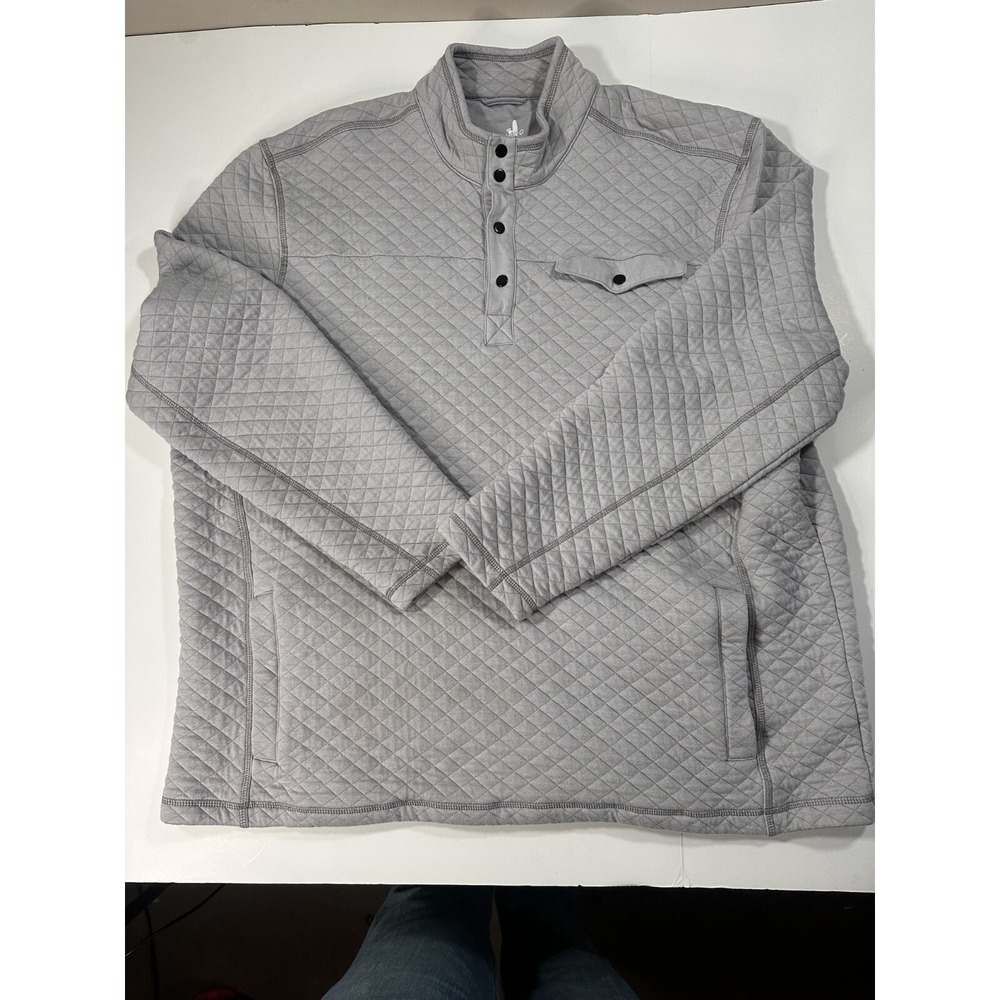 johnnie-O Gray Quilted Sweatshirt
